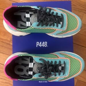 P448 Multicolor Green and Pink Sneakers
